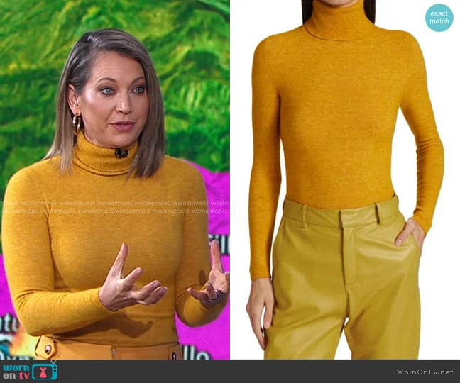 Sergio Hudson Alpaca turtleneck Sweater worn by Ginger Zee on Good Morning America