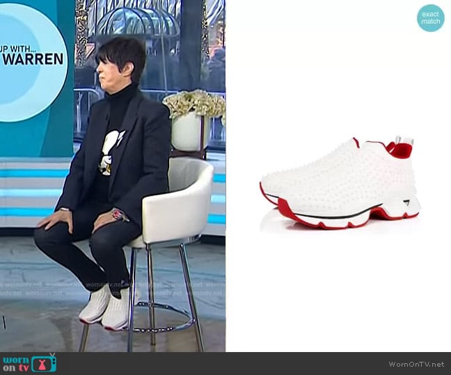 Christian Louboutin Spike Sock sneakers worn by Diane Warren on Today