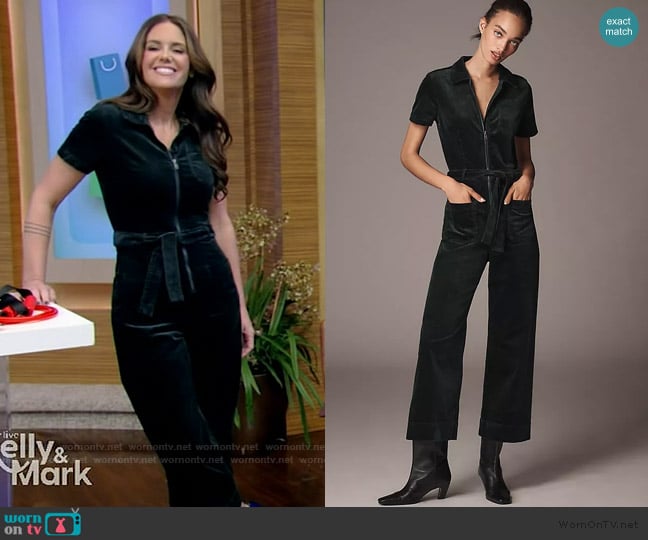 Monica Mangin’s coruroy jumpsuit on Live with Kelly