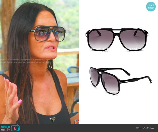 Tom Ford Raoul Brow Bar Aviator Sunglasses worn by Lisa Barlow on The Real Housewives of Salt Lake City