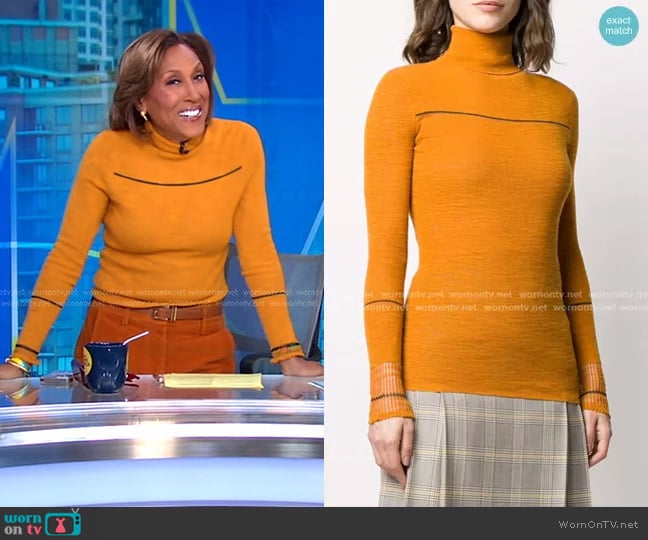 Victoria Beckham Turtle-Neck Jumper worn by Robin Roberts on Good Morning America