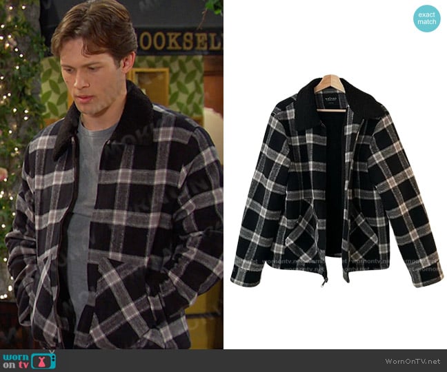 Velvet by Graham and Spencer Plaid Jacket worn by Tate (Leo Howard) on Days of our Lives