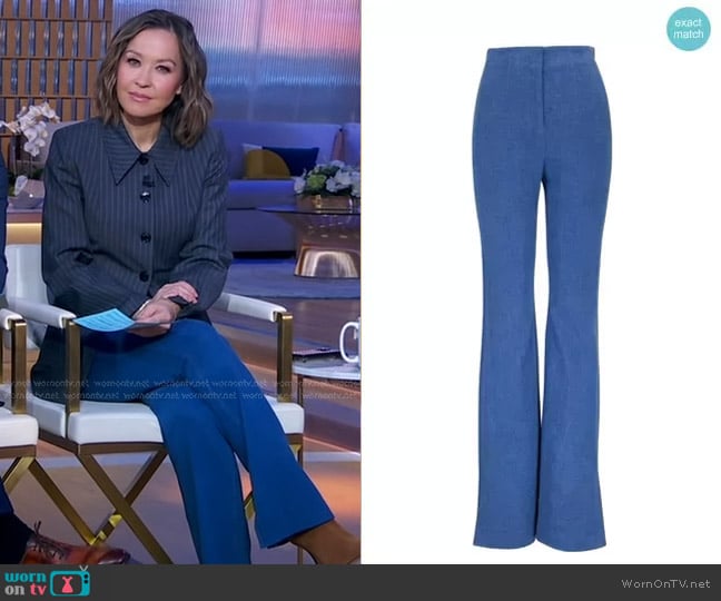 Veronica Beard Royce Stretch Cotton Pants worn by Eva Pilgrim on Good Morning America