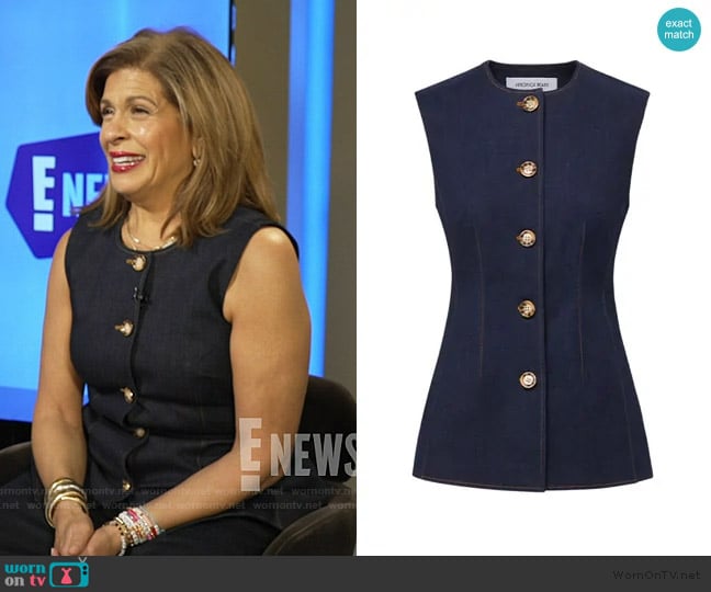 Veronica Beard Jessup Denim Vest in Dark Oxford worn by  Hoda Kotb on E! News