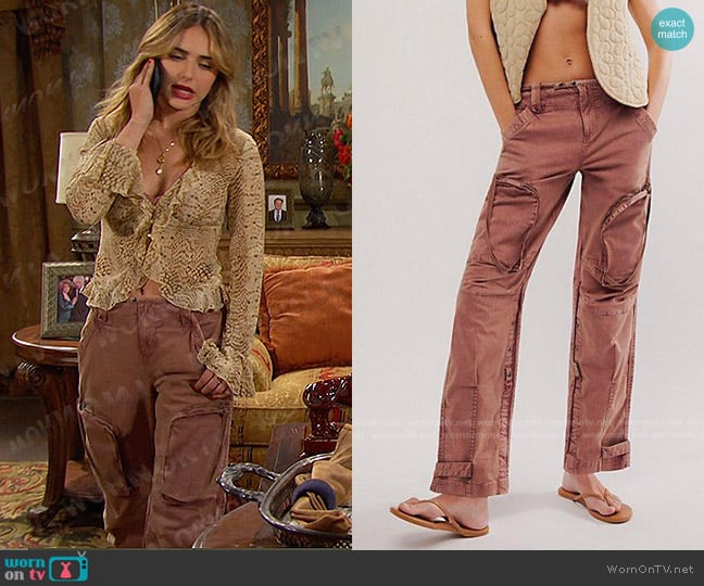 We The Free Can't Compare Slouch Pants worn by Holly Jonas (Ashley Puzemis) on Days of our Lives