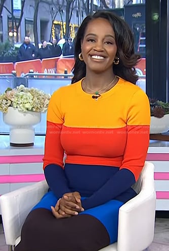 Yasmine Cheyenne’s colorblock stretch dress on Today