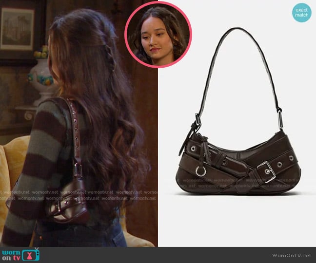 Zara Shoulder Bag with Belt Details worn by Sophia Choi (Madelyn Kientz) on Days of our Lives