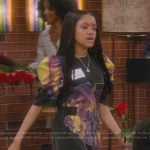 Aaliyah’s printed puff sleeve dress on The Upshaws