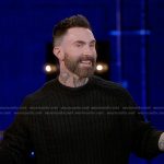 Adam’s black cable knit sweater on The Voice