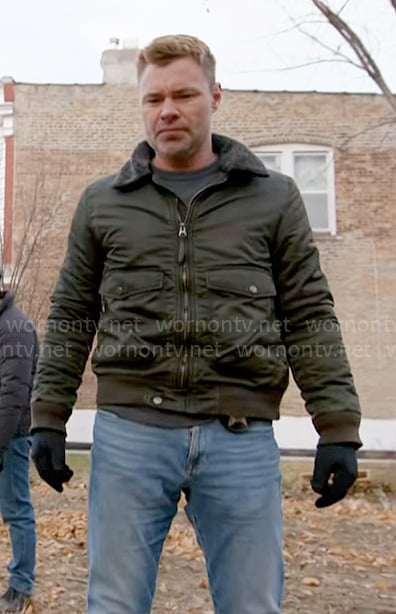 Adam's fleece collar jacket on Chicago PD