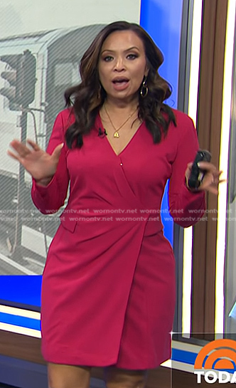 Adelle's pink surplice dress on Today