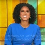 Adriana Diaz’s blue long sleeved midi dress on CBS Mornings