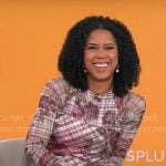 Adriana Diaz’s floral and plaid midi dress on CBS Mornings