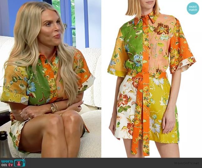 Alemais Hotel Lamu Floral Spliced Linen Minidress worn by Madison LeCroy on Southern Charm