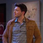 Alex’s paisley print shirt and beige jacket on Days of our Lives