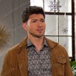 Alex’s paisley print shirt and beige jacket on Days of our Lives