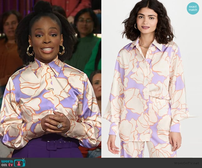 Alexis Calvine Top worn by Amber Ruffin on The Kelly Clarkson Show