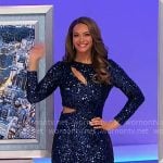 Alexis’s blue sequin dress with cutouts on The Price is Right