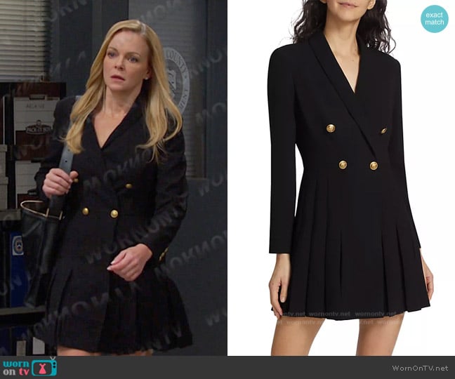 Alice + Olivia Kyrie Double-Breasted Tuxedo Minidress worn by Belle Brady (Martha Madison) on Days of our Lives