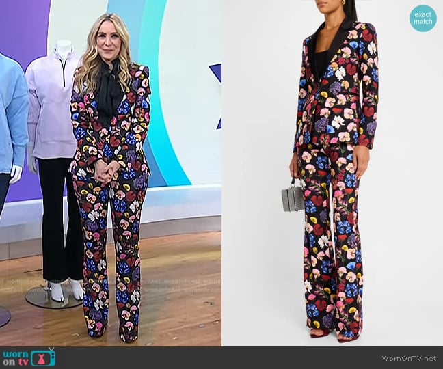 Alice + Olivia Hundley Notch Collar Fitted Blazer and Pants worn by Chassie Post on Today