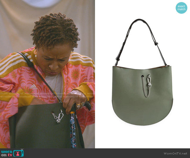 All Saints Beaumont Snake Embossed Leather Hobo Bag worn by Lucretia Turner (Wanda Sykes) on The Upshaws