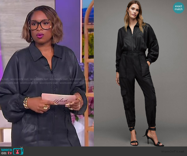 All Saints Freda Relaxed Fit Coated Jumpsuit worn by Jennifer Hudson on The Jennifer Hudson Show