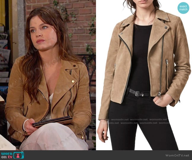 All Saints Dalby Biker Jacket worn by Joy Wesley (AlexAnn Hopkins) on Days of our Lives