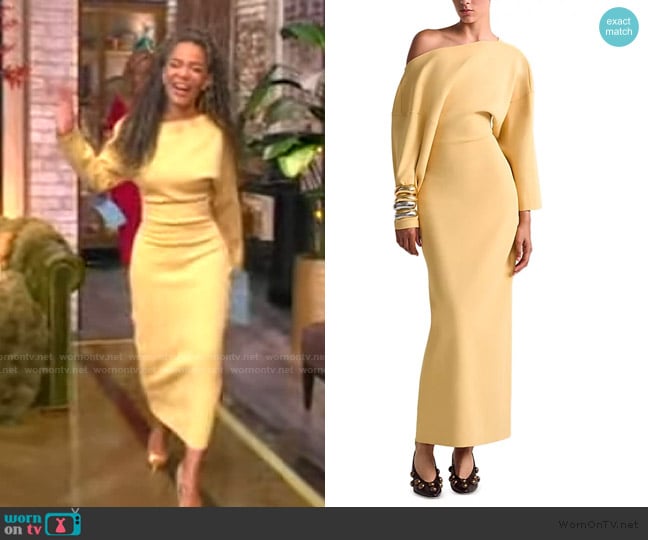 Altuzarra Etta Off-The-Shoulder Knit Maxi Dress worn by Sunny Hostin on The View