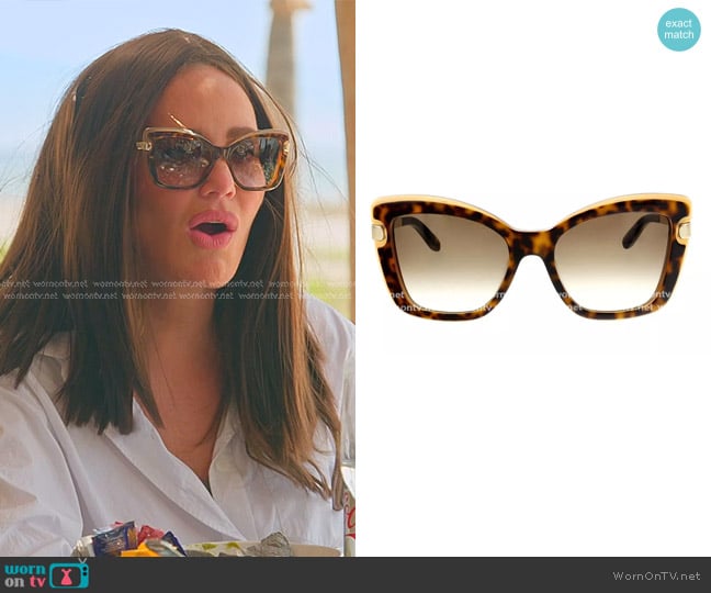 Salvatore Ferragamo SF814S Sunglasses in Havana & Amber worn by Meredith Marks on The Real Housewives of Salt Lake City