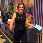 Alyssa’s black button front vest on The View