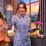 Alyssa’s blue embellished mini dress on The View