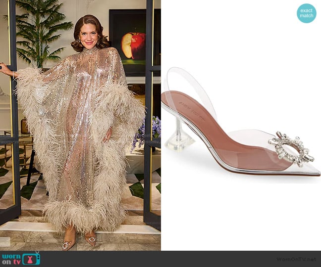 Amina Muaddi Begum Pointed Toe Slingback Pump worn by Brynn Whitfield on The Real Housewives of New York City