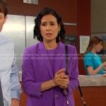 Amy’s purple blazer and dress on Days of our Lives