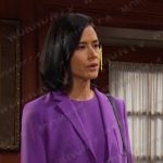 Amy’s purple blazer and dress on Days of our Lives