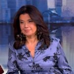 Ana’s blue floral print twist front dress on The View