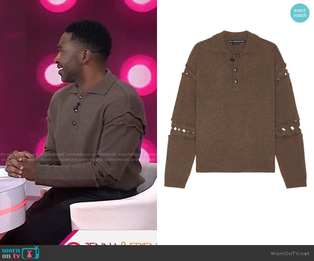 Andersson Bell Cut Out Polo Sweater worn by Justin Sylvester on Today