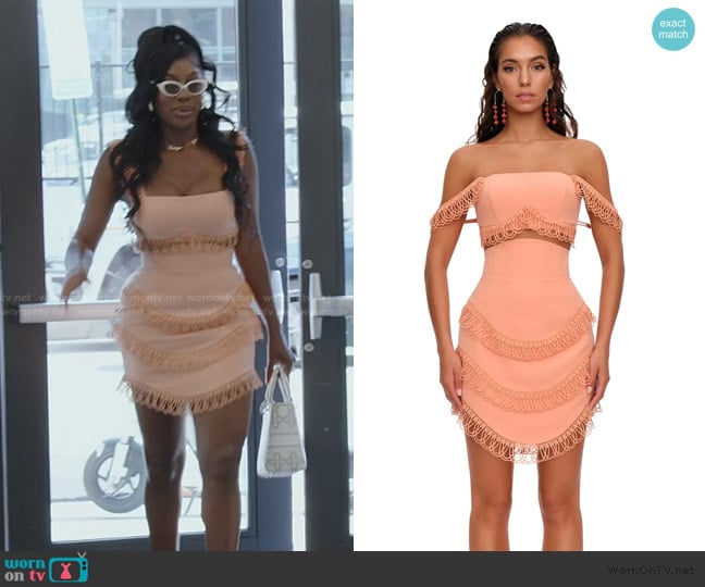 Andrea Iyamah Rizo Crop Top in Powder Peach worn by Wendy Osefo on The Real Housewives of Potomac