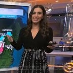 Angie Lassman’s black studded wrap dress on NBC News Daily