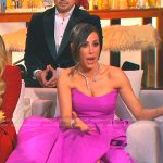 Angie’s purple strapless reunion gown on The Real Housewives of Salt Lake City