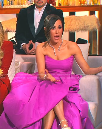 Angie's purple strapless reunion gown on The Real Housewives of Salt Lake City