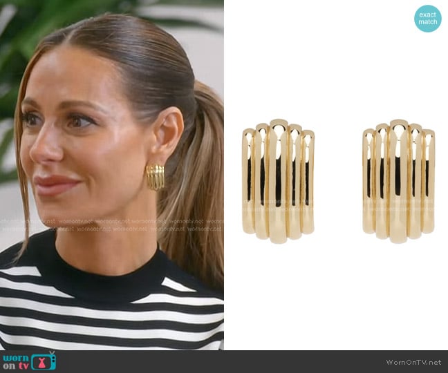 Anine Bing Chunky Ribbed Earrings worn by Dorit Kemsley on The Real Housewives of Beverly Hills