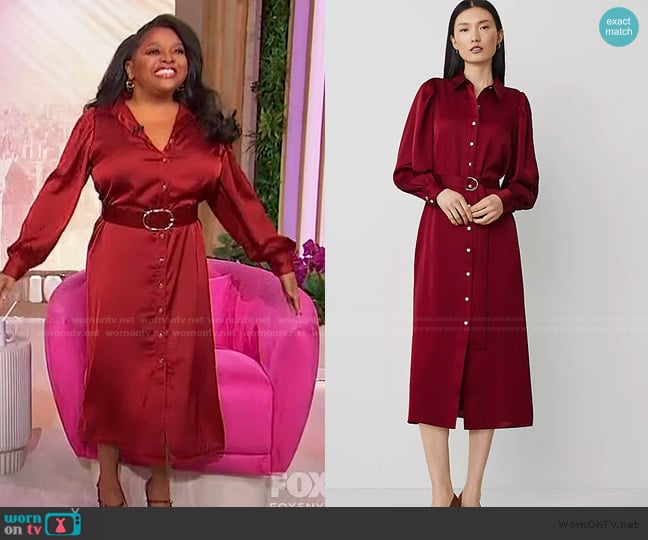 Ann Taylor Belted Midi Shirtdress worn by Sherri Shepherd on Sherri