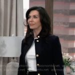 Anna’s jacket with gold buttons on General Hospital