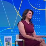 Anne Marie Anderson’s burgundy scalloped dress on Good Morning America