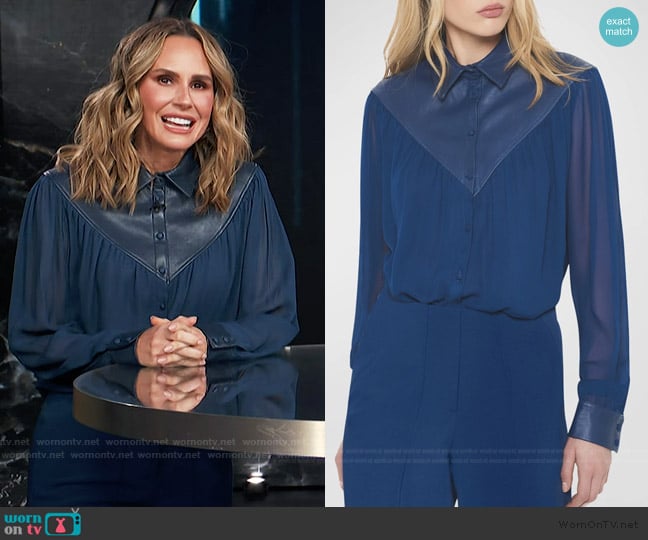 AS by DF Jenna Blouse worn by Keltie Knight on E! News