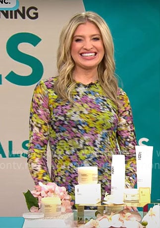 Ashley Bellman’s floral mesh dress on CBS Mornings