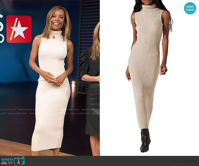 Zuri’s white turtleneck dress on Access Hollywood