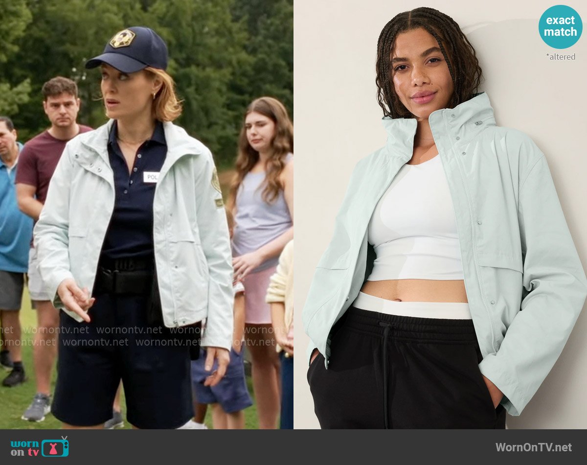 Athleta Everywhere Jacket in Glacier Brushed Woven worn by Angie Polaski (Erika Christensen) on Will Trent