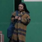 Janine’s plaid coat on Abbott Elementary