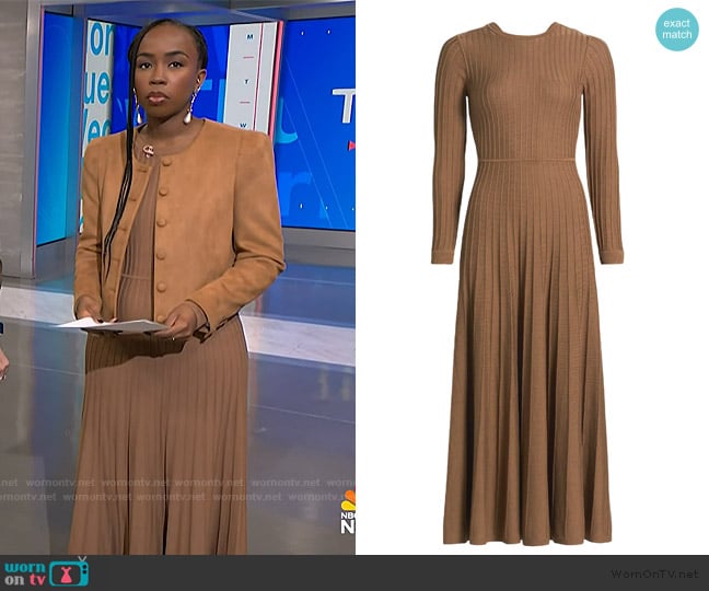 Ba&sh Jazia Rib-Knit Midi-Dress worn by Zinhle Essamuah on NBC News Daily